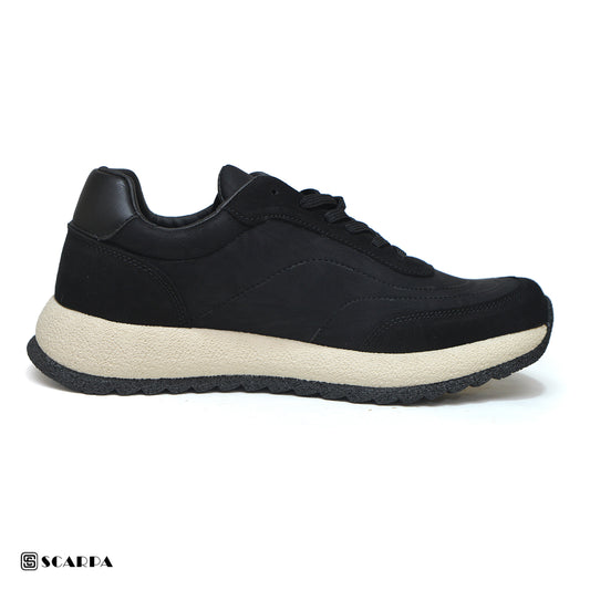 Scarpaa Comfartable Fashion Men's Fashion Sneaker -Durable Rubber BLACK Color CH1