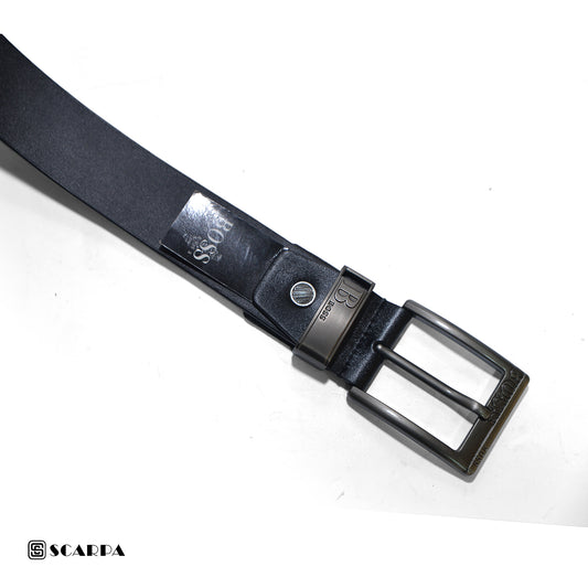 4 CM Genuine leather Belt - lux - Black Color Model BOSS