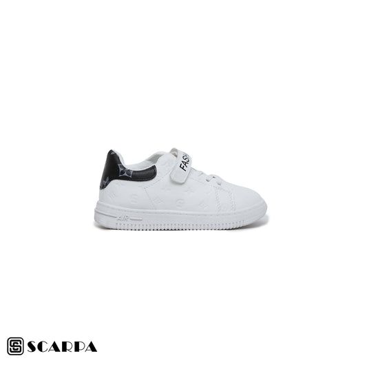 Scarpaa Comfartable Fashion KIDS Sneakers model kids7206-WHITE&BLACK