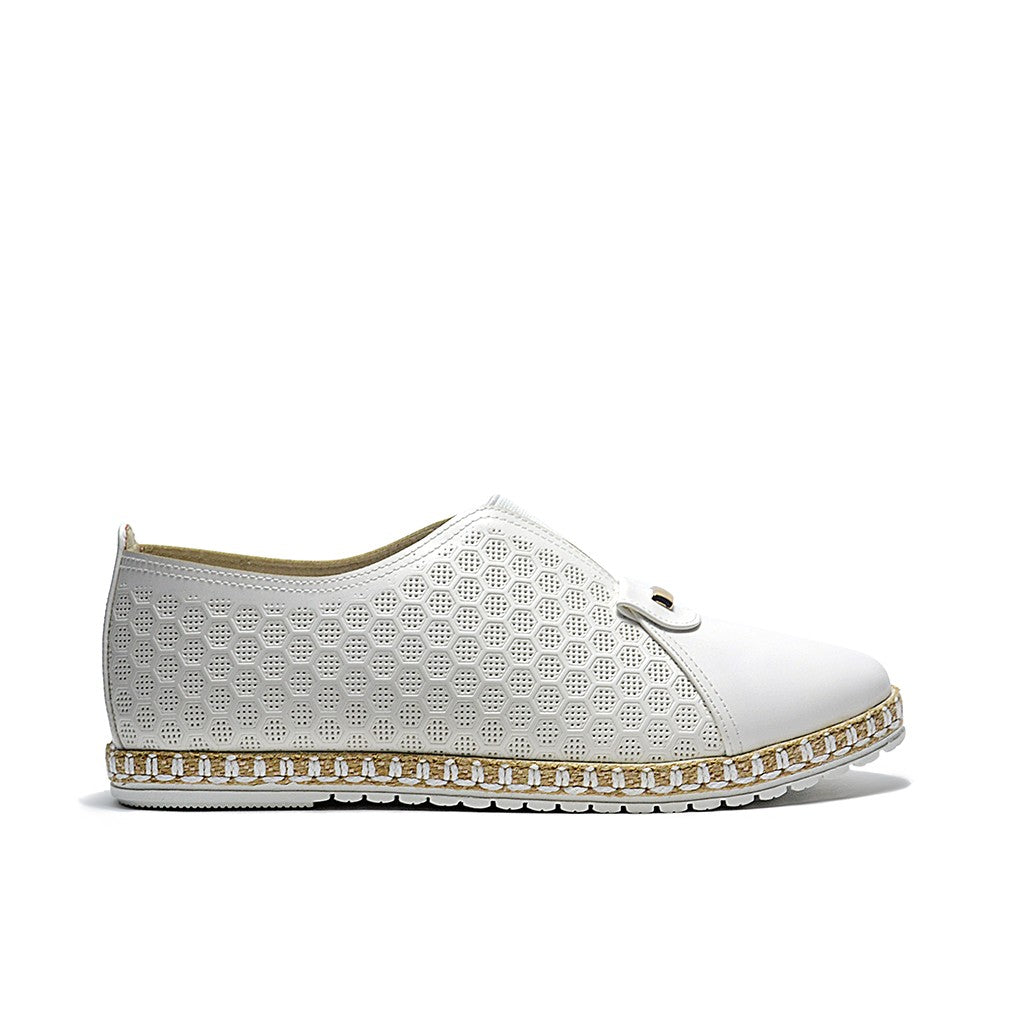 WHITE Mesh-Textile Side-Logo Lace-up Running Athletic Shoes for Women ,Scarpa Model B864