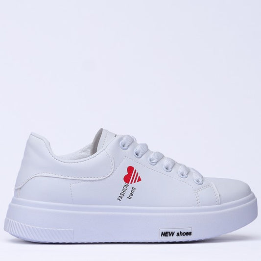 WHITE Mesh-Textile Side-Logo Lace-up Running Athletic Shoes for Women ,Model RB4