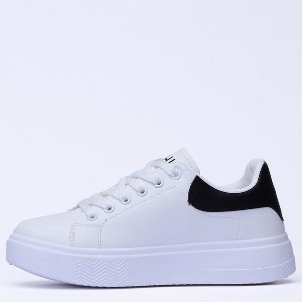 WHITE&Black Mesh-Textile Side-Logo Lace-up Running Athletic Shoes for Women ,Model RB4