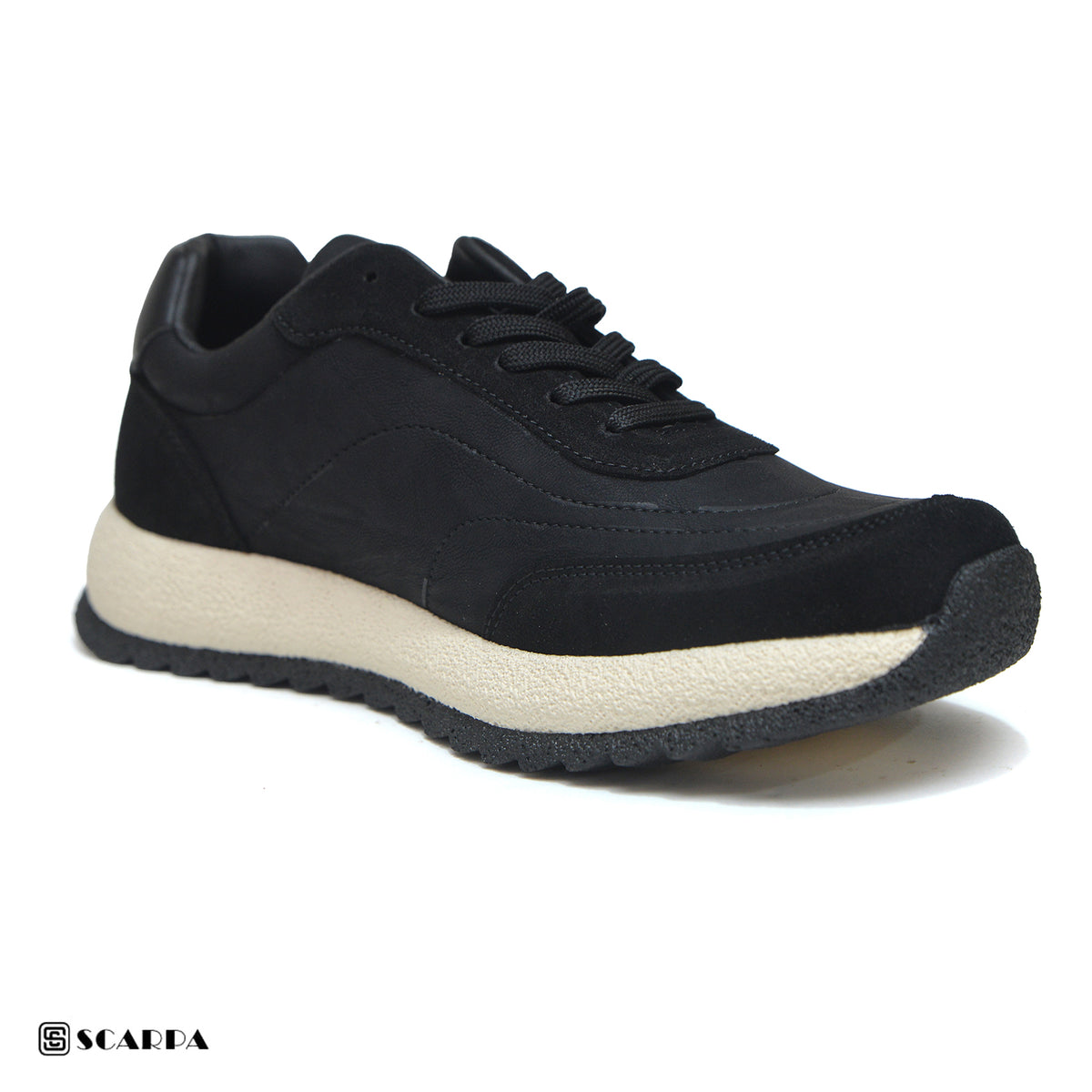 Scarpaa Comfartable Fashion Men's Fashion Sneaker -Durable Rubber BLACK Color CH1