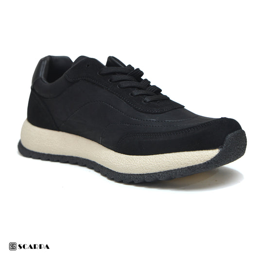 Scarpaa Comfartable Fashion Men's Fashion Sneaker -Durable Rubber BLACK Color CH1