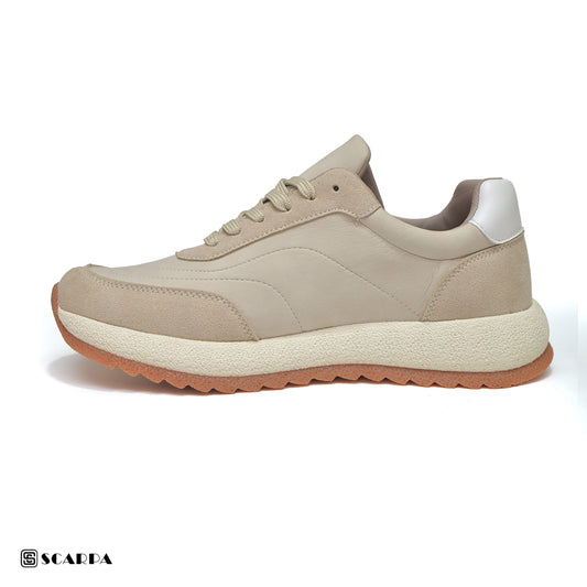 Scarpaa Comfartable Fashion Men's Fashion Sneaker -Durable Rubber BEIGE Color CH1