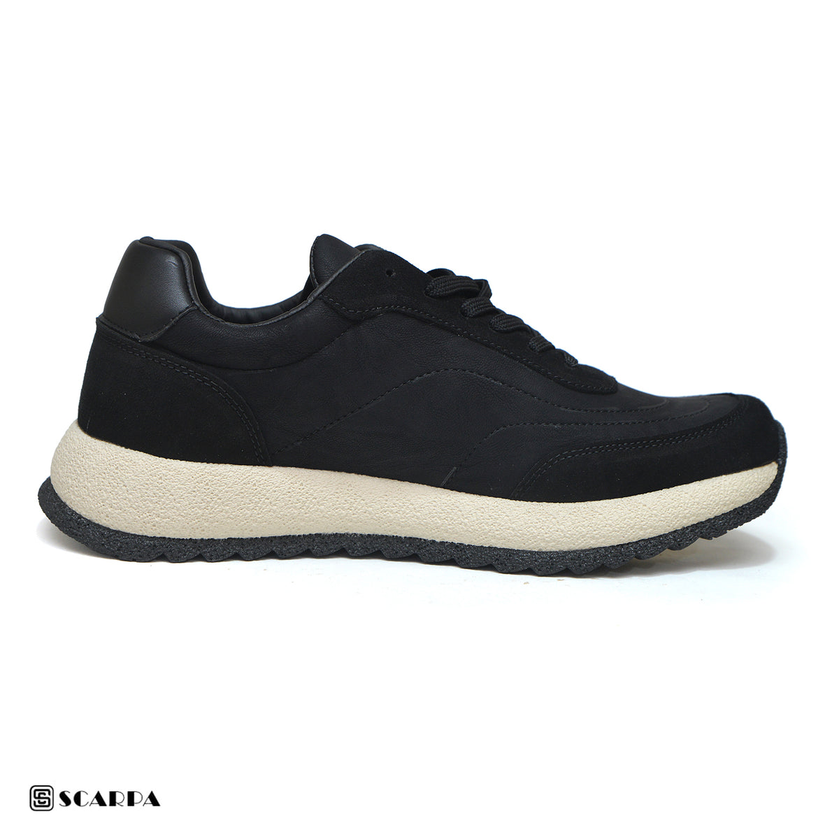 Scarpaa Comfartable Fashion Men's Fashion Sneaker -Durable Rubber BLACK Color CH1
