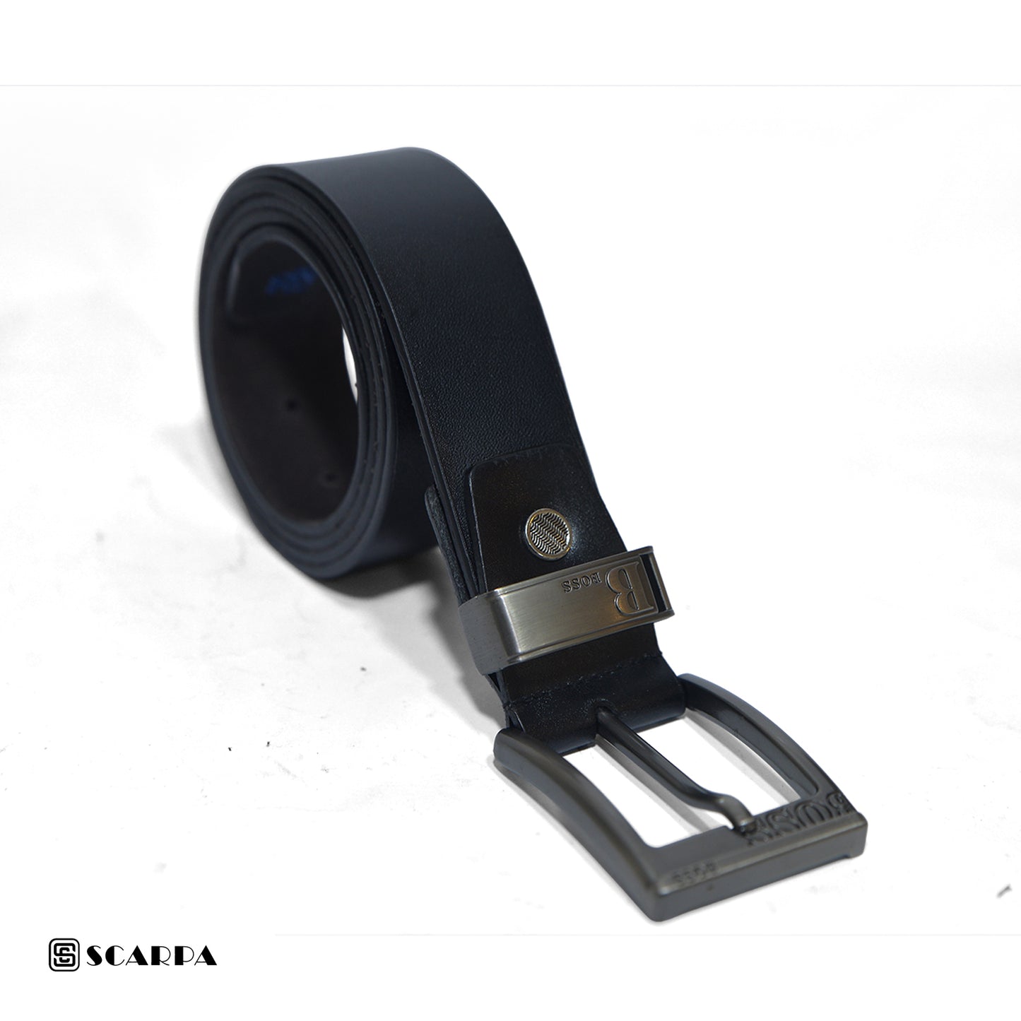 4 CM Genuine leather Belt - lux - Black Color Model BOSS