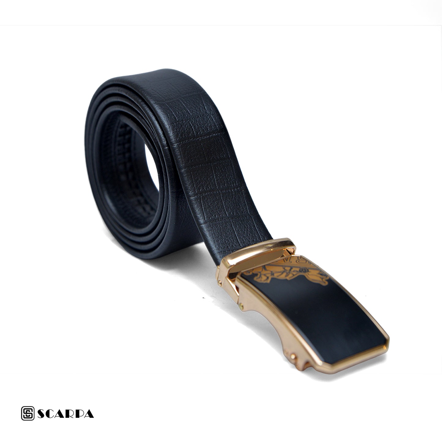 3.5 CM Genuine leather Belt - lux - BLACK Color Model 666