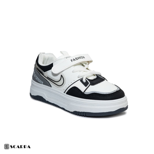 Scarpaa Comfartable Fashion KIDS Sneakers model  S-207-WHITE&BLACK