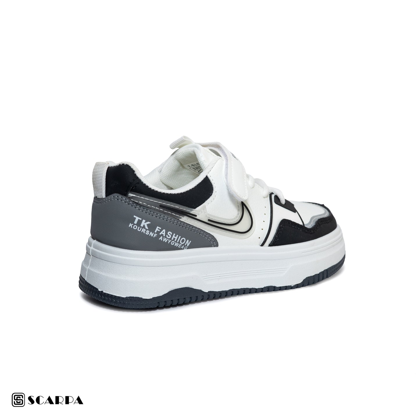 Scarpaa Comfartable Fashion KIDS Sneakers model  S-207-WHITE&BLACK