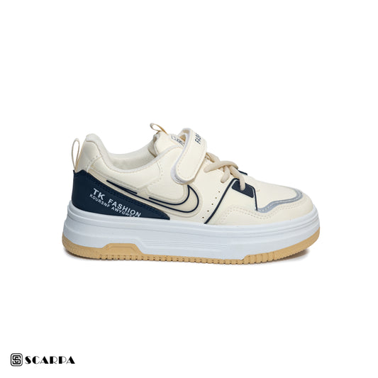 Scarpaa Comfartable Fashion KIDS Sneakers model  S-207-WHITE&BEIGE