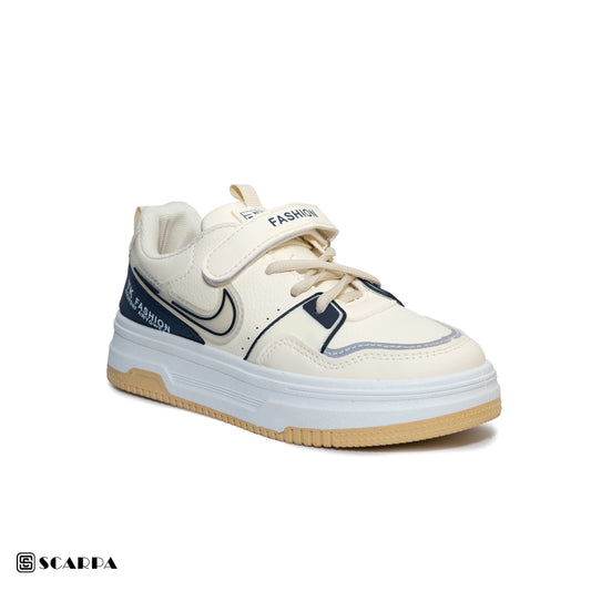 Scarpaa Comfartable Fashion KIDS Sneakers model  S-207-WHITE&BEIGE