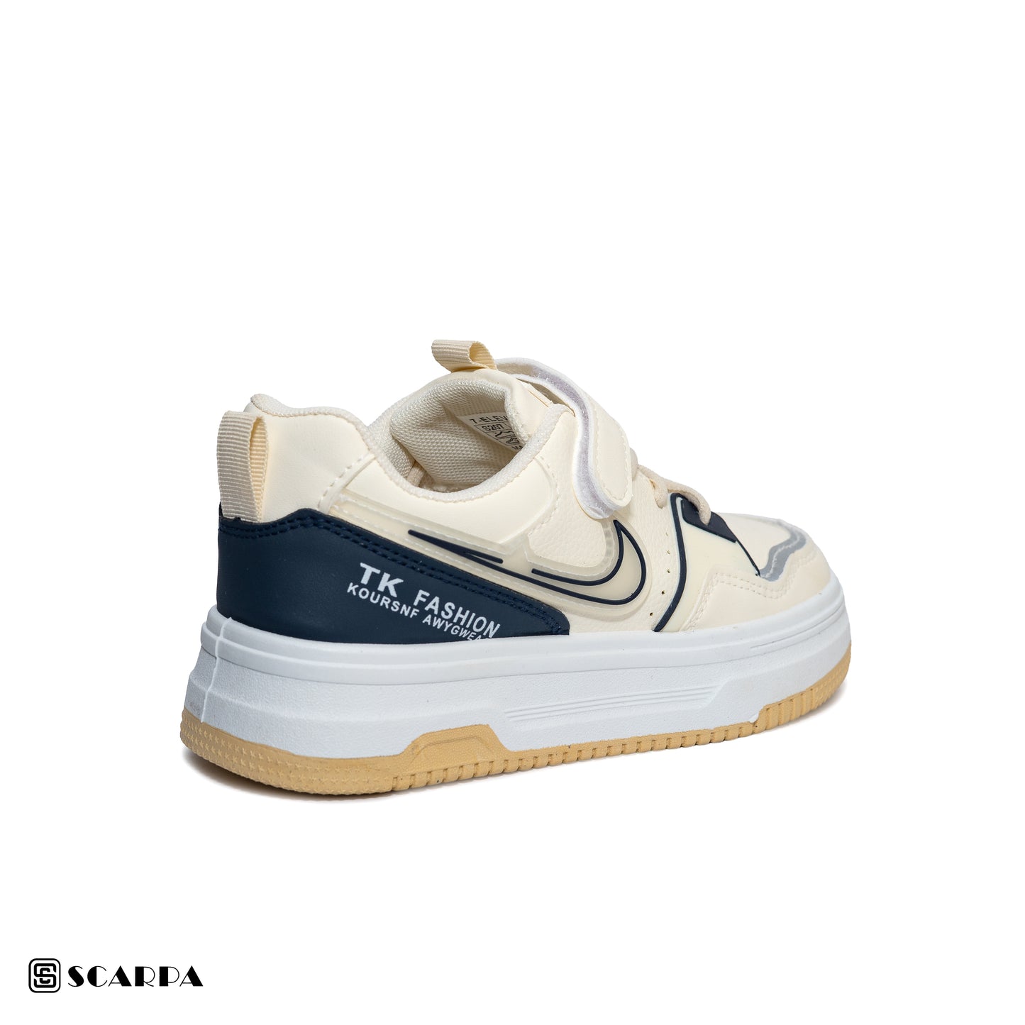 Scarpaa Comfartable Fashion KIDS Sneakers model  S-207-WHITE&BEIGE