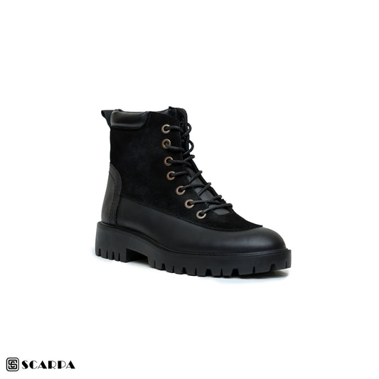 New comfartable Scarpa Leather Boot with  BLACK Color  Model V R09