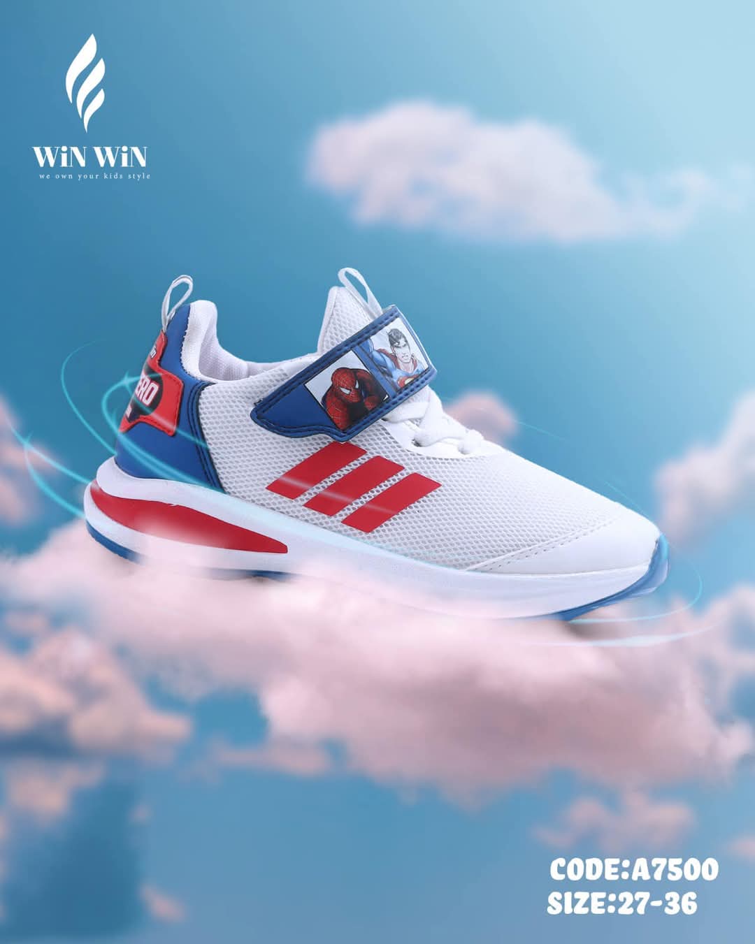 Scarpaa Comfartable Fashion KIDS Sneakers model kids R7500-WHITE