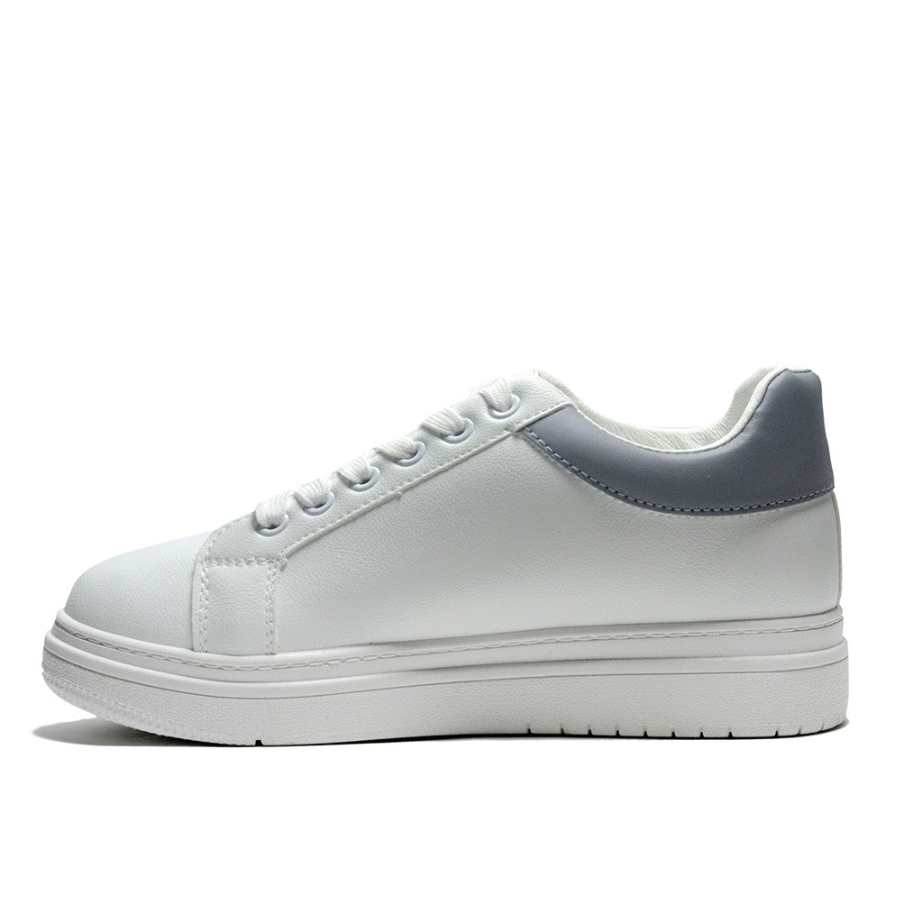 WHITE&GRAY Mesh-Textile Side-Logo Lace-up Running Athletic Shoes for Women ,Scarpa Model  CCB02