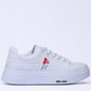 WHITE  Mesh-Textile Side-Logo Lace-up Running Athletic Shoes for Women ,Model RB4